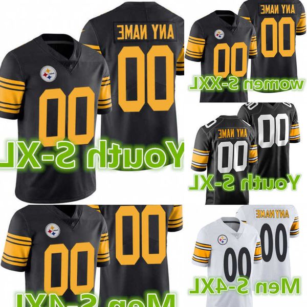 

2023 football jerseys custom pittsburgh''steelers''men women 10 mitchell 8 kenny pickett trubisky 19 juju smith-schuster, Black;red