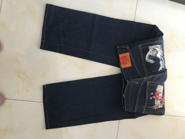 

2023 original 8xx straight straight wild classic primary color denim long trousers button embroidery pure jeans trendy men 34-44, Blue
