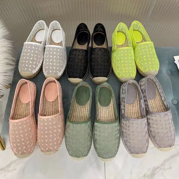 

designer shoes womens sandals fashion luxury strawing fisherman shoe woven bottom ladies slip-on sneakers causal sandal g slippers, Black