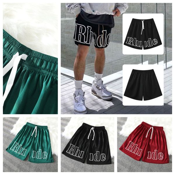 

men's pants designer short rhube fashion casual clothing beach shorts rhude american high street sports mens out wear brand loose hip h, White;black