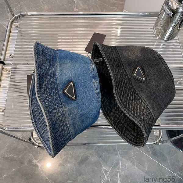 

luxury designer bucket hat new tie dyed denim fisherman hat cotton denim comfortable breathable for men and women very good nice, Blue;gray