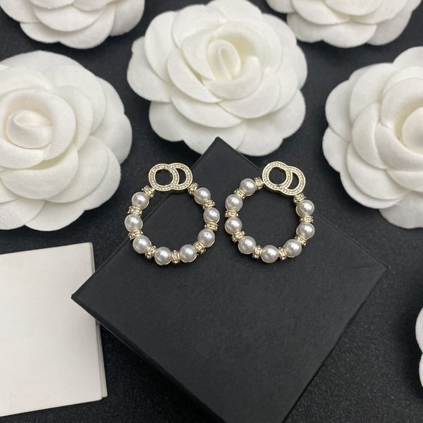

stud 18k gold plated designers brand earrings designer letter ear stud women crystal pearl geometric earring for wedding party jewerlry acce, Golden;silver