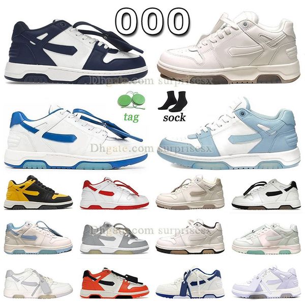 

2023 designer out of office leather scarpe casual shoes white ligjht blue dark browm black grey green platform flat shoe mens womens sneaker