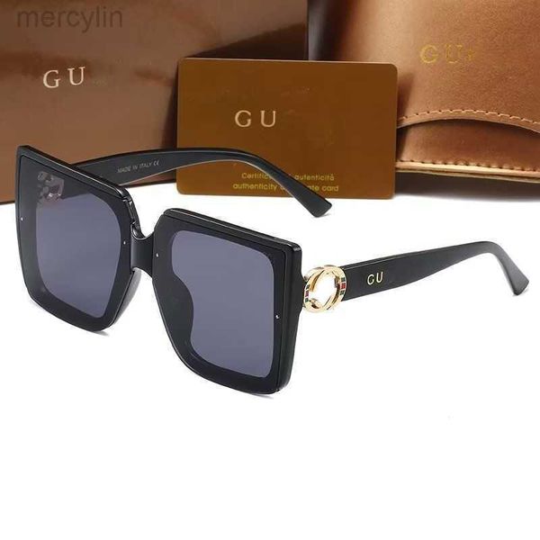 

luxury designer cucci sunglasses men's women's sunglasses metal trend square large frame sunglasses big face with colorful sunglas, White;black