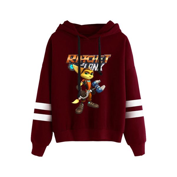 

ratchet & clank hoodie pocketless sleeve sweatshirt women men's outwear harajuku streetwear 2021 shooting game, Black