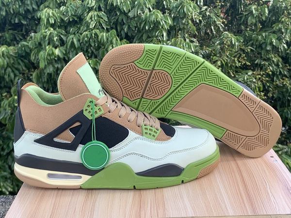 

basketball shoes 4 grogu white black brown green 4s