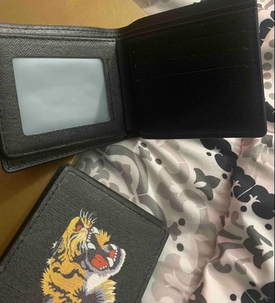 

fashion men animal short wallet leather black snake tiger bee man wallets women purse card holders woman purses with box, Red;black
