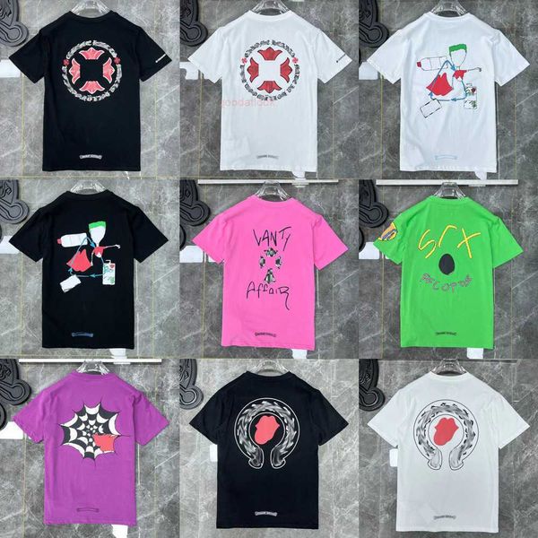 

t-shirts luxury t shirt ch chromes tees designer women sanskrit letter t-shirt sweatshirt horseshoe flower heart 5yio, White;black