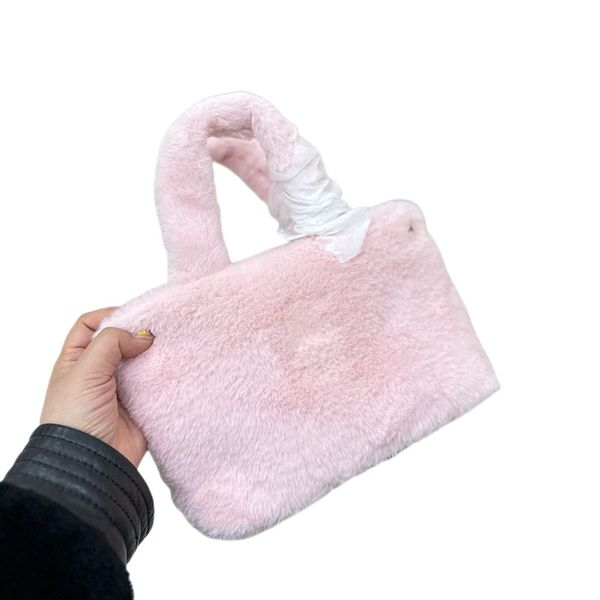 

designer mini totes soft plush comfort mius shopping bags bucket fluffy handbags with straps ladies capacity wallets clutch shoulder messeng