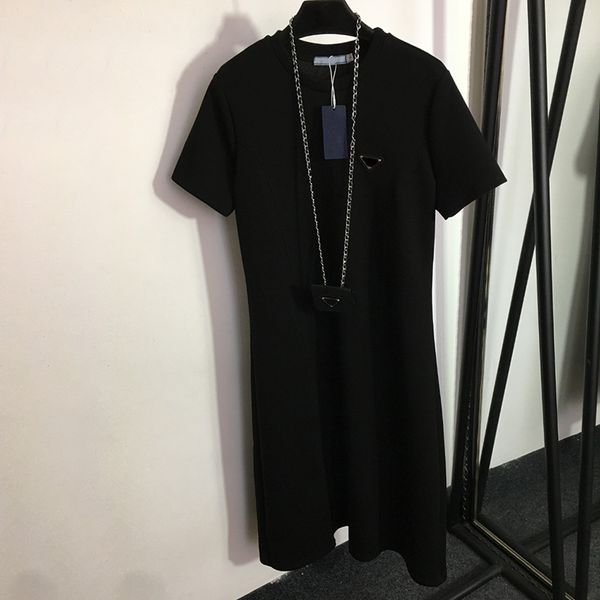 

spring fall shirt dress creative bag designer dresses girls casual long skirts 2 colors plus size cotton dress clothing, Black