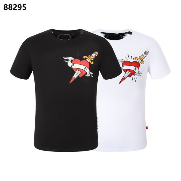 

phillip plain summer men's skull rhinestone t-shirt beads fashion designer men's t-shirt qp letter embroidery men's women&#03, White;black