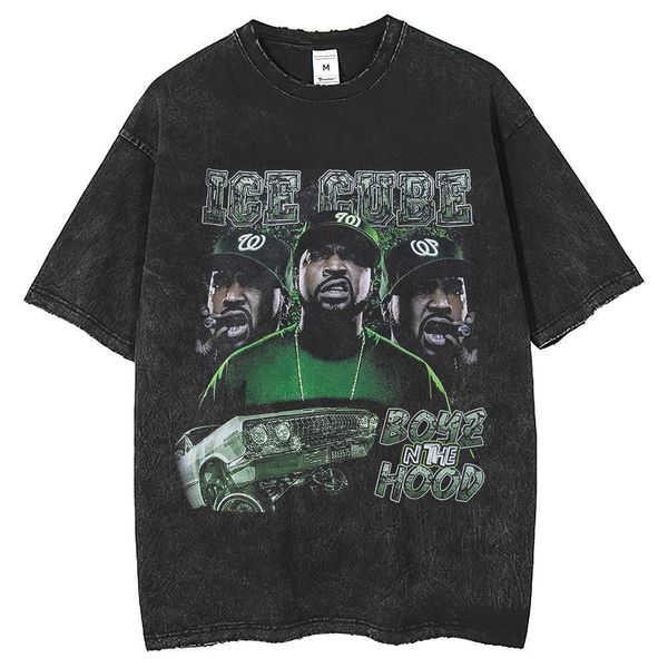 

new summer fashion cotton fashion short sleeve t-shirt men's digital direct spray printing rap singer top, White;black