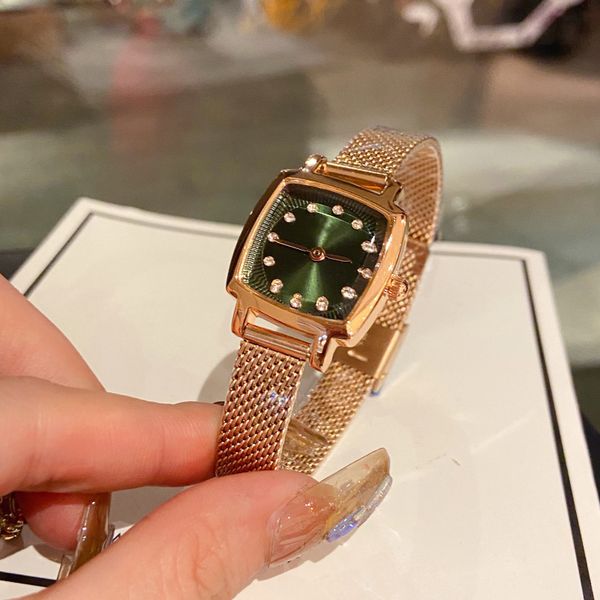 

high-quality women's watches for women designer watches square quartz watches stainless steel folding buckle women's gold watches, Slivery;golden