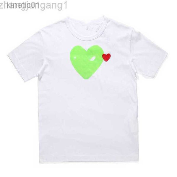 

commes des garcons t shirt cdgs play t shirts heyplay brand peach heart men's and women's pure cotton lapel short sleeve black red, White