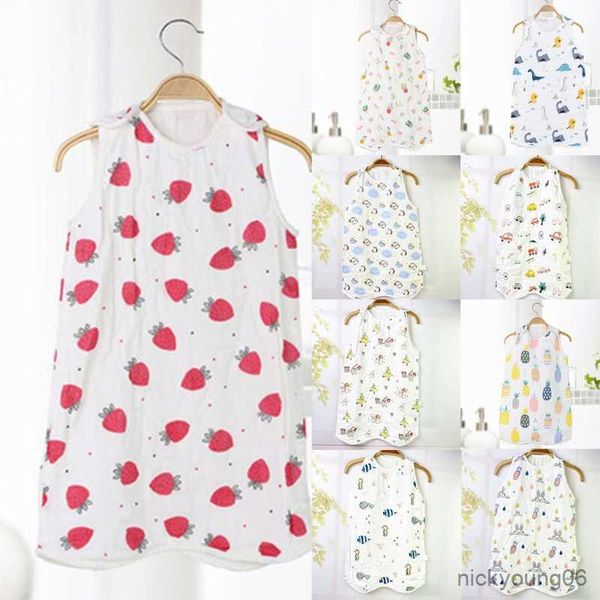 

sleeping bags summer baby bag newborn toddler sleeveless pure cotton 4 layers gauze wrap r230614