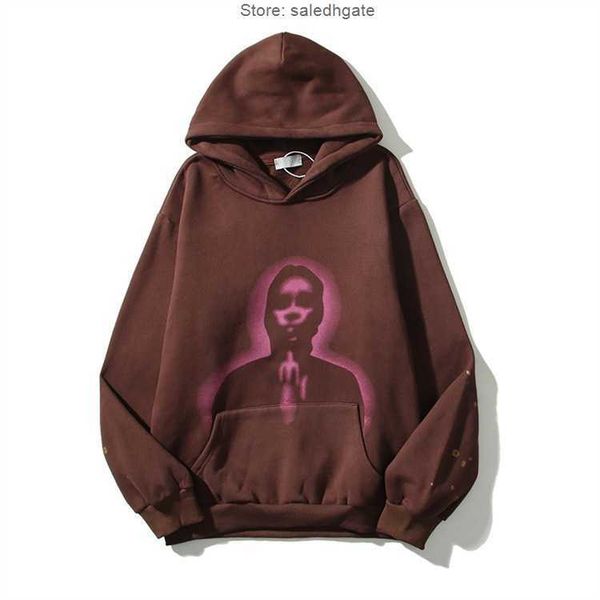 

men's hoodies sweatshirts young thug star same style sp5der 555555 hoodie portrait spider men's and women's hoodie k2u5, Black