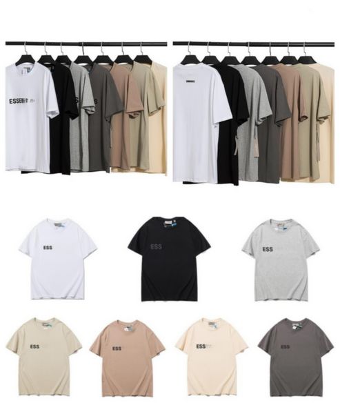 

23ss designer new essentail t shirt men women shorts essent t-shirt casual printed sports suit essentia high street loose short sleeve essen, White;black
