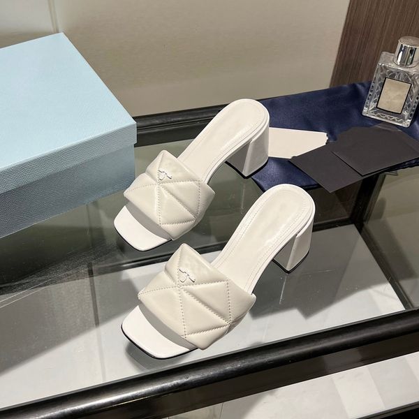 

designers women genuine triangle slipper sandals flat slides flip flops summer leather outdoor loafers bath shoes beachwear slippers black w