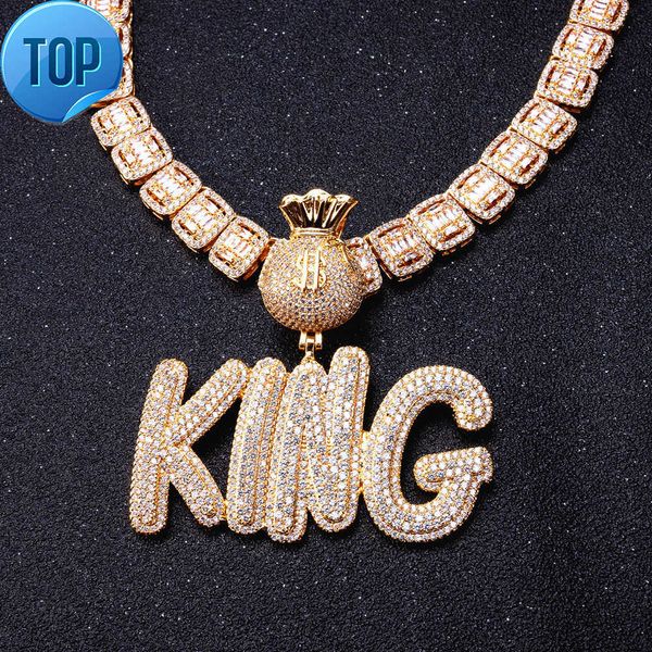 

hip hop micro set zircon fat body alphanumeric combination solid pendant necklace personalized jewelry, Silver