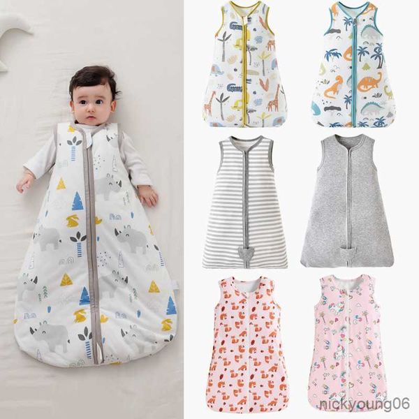 

sleeping bags infant baby boys girls bag pattern sleeveless zipper swaddle blanket toddler clothing r230804