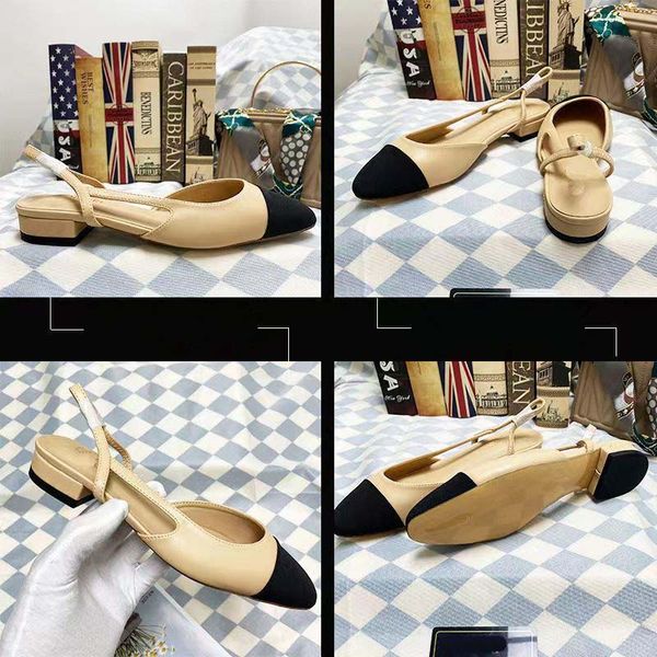 

luxury heel womens shoe calfskin catwalk pumps high heels flat heels genuine leather open on formal chunky kitten heel slingbacks ladies dre, Black