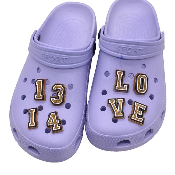 

anime charms golden alphabets letters wholesale childhood memories funny gift cartoon charms shoe accessories pvc decoration buckle soft rub, Blue