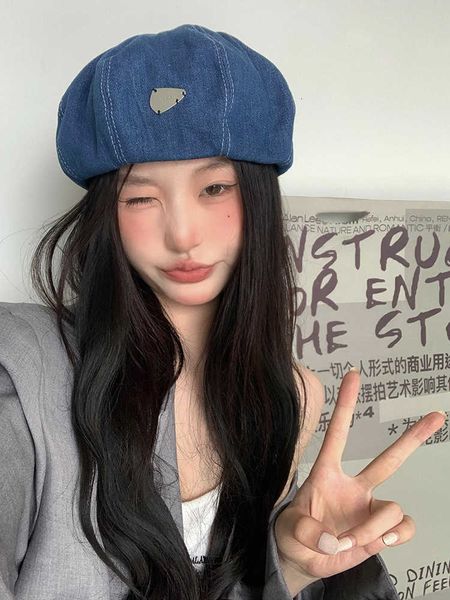 

fashion newsboy cap designer luxury beret summer and autumn thin cloud hat cowboy beret female korean version versatile show face small bud, Blue;gray