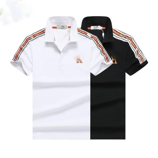 

new fashion lapel mens t shirt pattern polos print short sleeve neck, White;black
