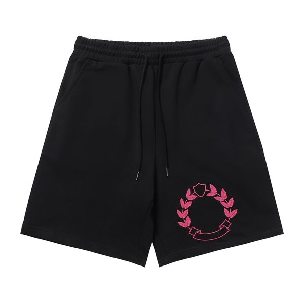 

23ss new classic men's short pants high end leaf ear of wheat printed elastic waist shorts summer beach casual outdoor street fashion s, Black