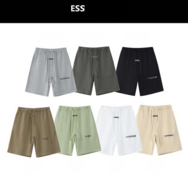 

designer ess reflective high street shorts men's casual sports pant fashionable loose oversize style drawstring short pants trend desig, White;black