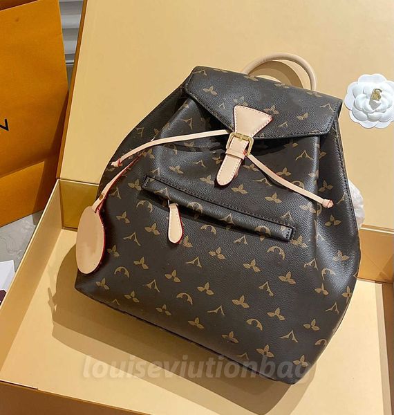 

montsouris tourterelle backpack empreinte black womens designer luxurys bag embossed cowhide leather with buckle and drawstrings 104215