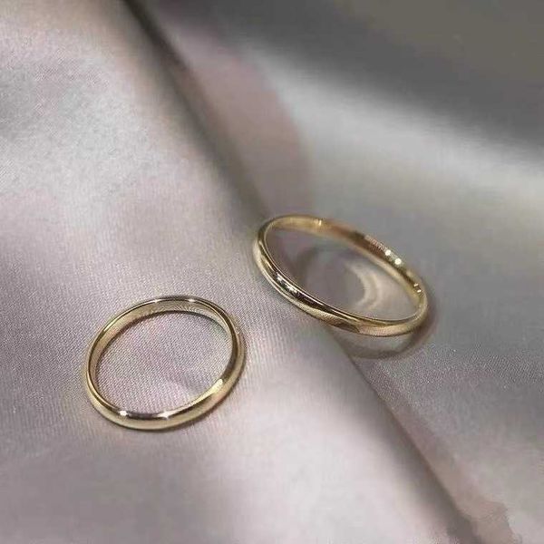 

designer new oushi jewelry 18k gold ring au750 couple plain card to confession gift, Silver