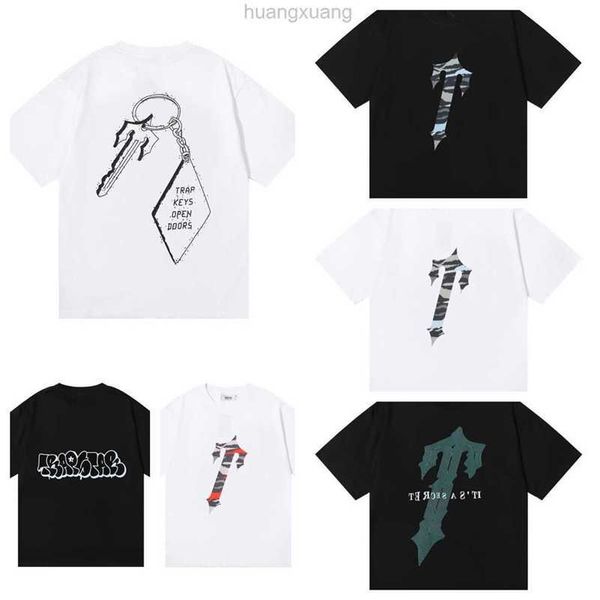 

new mens trap t shirt short sleeve print outfit chenille tracksuit black cotton london streetwear s-xlyrzl, White;black