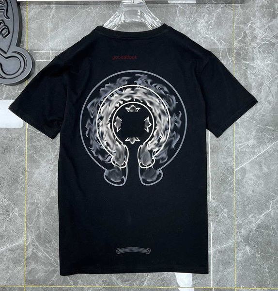 

luxury men's t shirt ch brand heart tees men women sanskrit letter chromes short sleeve horseshoe couple t-shirts designer, White;black
