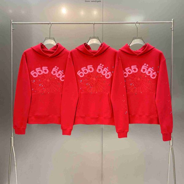 

luxury brands men's hoodies sweatshirts young thug star's same terry style sp5der 555555pinkhoodie sweater couple i, Black