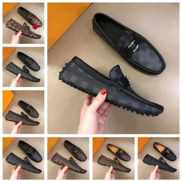 

23ss mens genuine leather designer dress shoes gentle men brand official flats casual comfort breath loafers big size 6.5-12 a5, Black