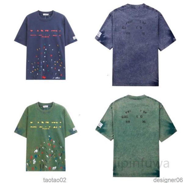 

2023 Summer Lanvins T-shirts Colorful Designer Pants Splash Ink Graffiti Hand-painted Printed Tees Luxury Sports Casual Loose Short Sleeve t Shirts M5t8873b5cjv, Purple