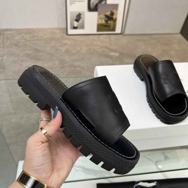 

fashion slippers brand celinity designers women platform sandals women summer slide luxury sandal woman leisure flip-flops st02, Black