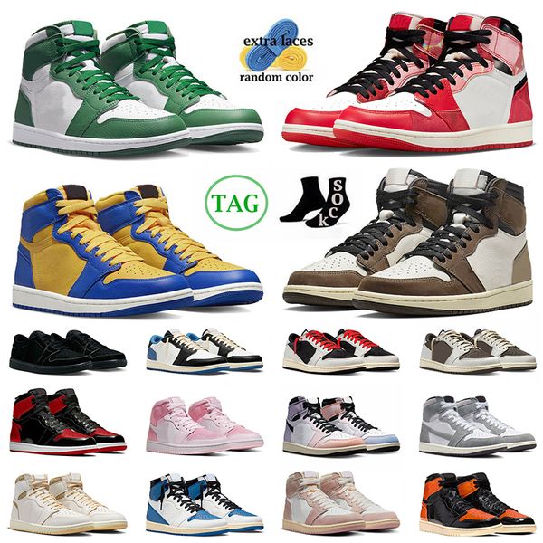 

athletic 1s men sneakers basketball shoes jumpman 1 og spider-verse gorge green ts mocha reverse laney black phantom craft unc mens women tr