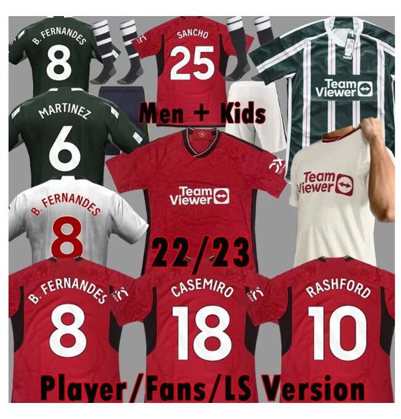 

manchesters mans utds retro soccer jerseys kids kit 23 24 rashford sancho maillot football shirt fa cup player version 2023 goalkeeper remak, Black;yellow