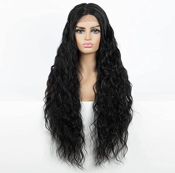 

large wave fluffy full head cover long curly hair for daily use, Black;brown