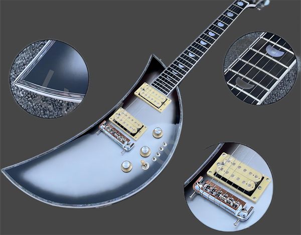 

classical electric guitar lvy2023 new arrival silver gray moon portable electric guitar travel electronic instrument acousti