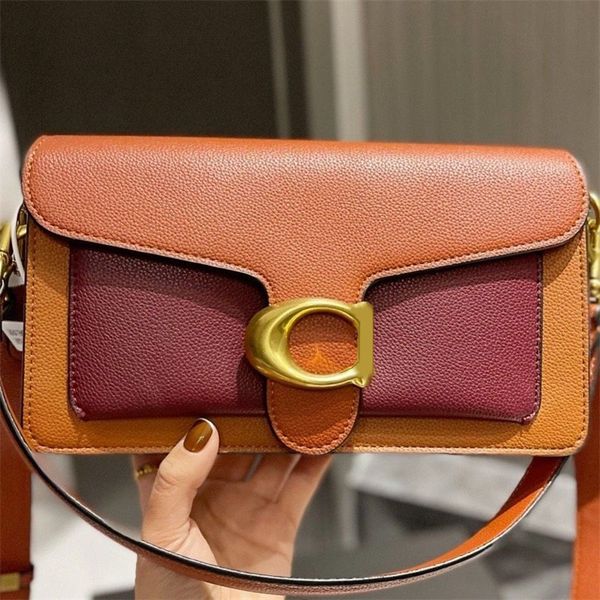 

handbag designer crossbody tabby shoulder bag for women genuine leather female fashion sacoche borse letters bolso lady cross body bag flap, Red;black