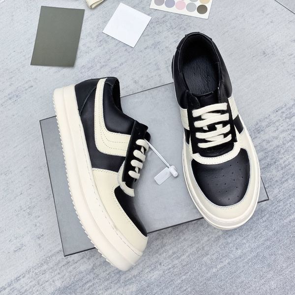 

comfortable thick sole lace up new couple shoes milk fragrant sole womens shoes luxury designer slide retro board shoes casual mens shoes si, Black