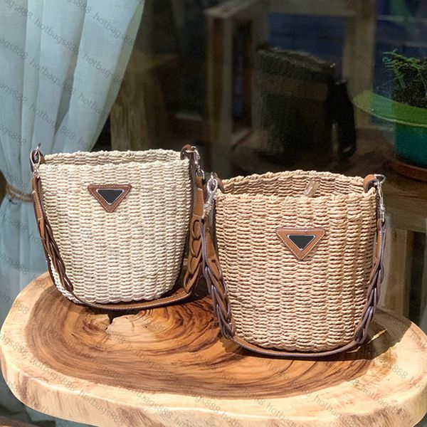 

designer women straw bags knitting shopping bags high-capacity shopping bag beach style handbags casual totes crossbody shoulder tote bucket