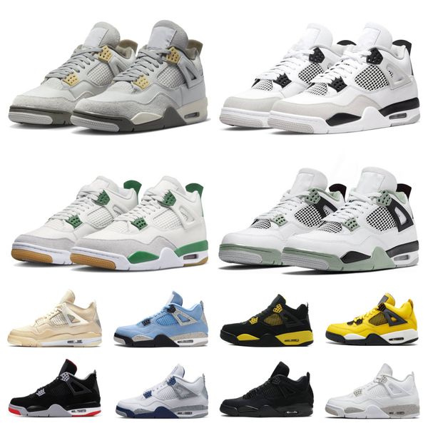 

2023 basketball shoes 4 4s men women red thunder pine green midnight navy military black cat infrared sail white oreo university blue motors