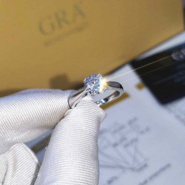 

original love classic double row claw 50 cent ring sterling silver s925 mosang holder live broadcast