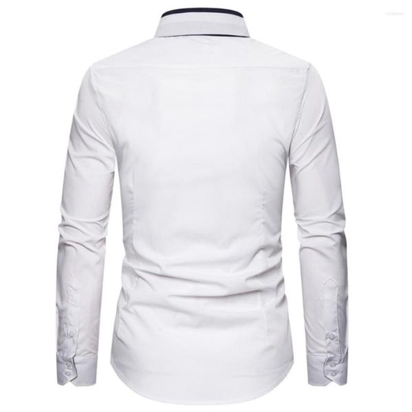 

men's casual shirts clothes pullovers men fashion formal shirt long sleeve regular slim fit solid color stand collar turn down colloar, White;black