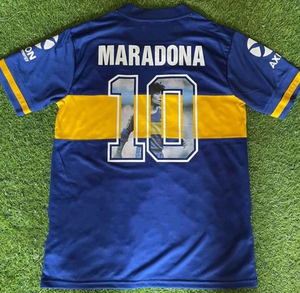 

20/21 retro boca juniors soccer jerseys maradona 10 roman riquelme cardona men football shirt classic maillot kit uniform de foot jersey, Black;yellow