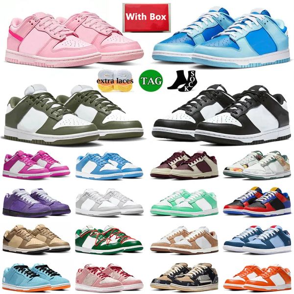 

with box 2023 dunks low shoes off mens women sneakers panda pink dunkes lows argon medium olive chunky dunky lobster sb designer dhgates ado, Black